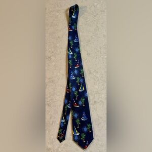 Tropical By Tango Mens Neck Tie "Trolling" Boats Fishing. Excellent Condition